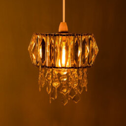 Innoteck Sparkly Ceiling Chandelier Drum Shade With Prismatic Acrylic Crystal Strips And Droplets - thumbnail 2