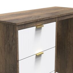 Nashville Ready Assembled White & Oak 3 Drawer Dressing Table (H)756mm (W)969mm (D)395mm - thumbnail 3