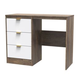 Nashville Ready Assembled White & Oak 3 Drawer Dressing Table (H)756mm (W)969mm (D)395mm - thumbnail 2