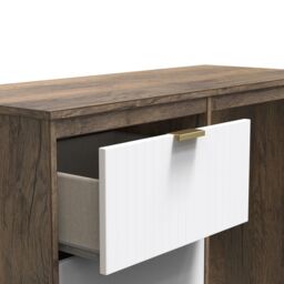Nashville Ready Assembled White & Oak 3 Drawer Dressing Table (H)756mm (W)969mm (D)395mm - thumbnail 4