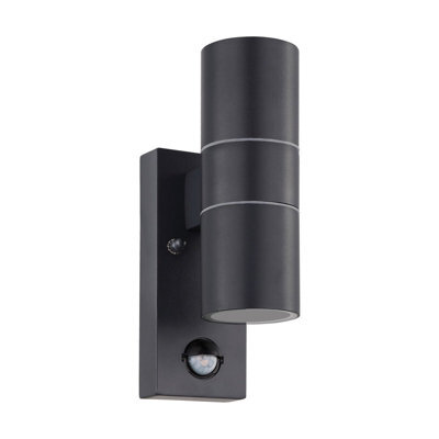 Stylish Ip44 Outdoor Wall Light With Pir Sensor In Anthracite Steel For Gu10 Bulbs - image 1