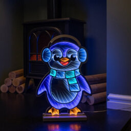 Samuel Alexander 40Cm Light Up Penguin Infinity Christmas Decoration With Blue And White Leds - thumbnail 9