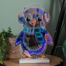 Samuel Alexander 40Cm Light Up Penguin Infinity Christmas Decoration With Blue And White Leds - thumbnail 3