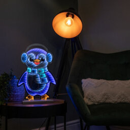 Samuel Alexander 40Cm Light Up Penguin Infinity Christmas Decoration With Blue And White Leds - thumbnail 2