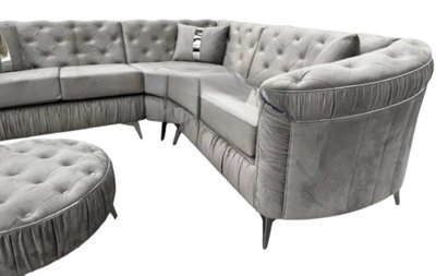 Stratus Interiors Ambassador Panel Sofa Luxury Design With Metal Trim Accents - 2 Seater - Silver Trim - image 1