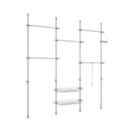 Clothes Rail Freestanding Coat Rack Grey Clothes Rack With Hanging Rails & Shelves,sobuy Kls04-Ii-Hg