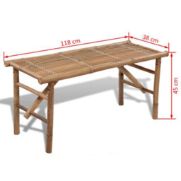 Berkfield Folding Garden Bench 118 Cm Bamboo - thumbnail 4