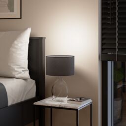 GoodHome Cushing Teardrop Gloss Clear & Grey Table Lamp - thumbnail 8