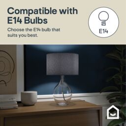 GoodHome Cushing Teardrop Gloss Clear & Grey Table Lamp - thumbnail 9