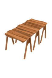 Woohoo Furniture Zigon Wooden Coffee Table Walnut, Wooden Decorative Modern Design Legs Walnut Mdf - thumbnail 3