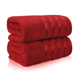 Casabella Bath Sheets 2 Pack Jumbo Bathsheet 90X180 Cm 100% Cotton Towels Quick Dry Super Soft Highly Absorbent Red