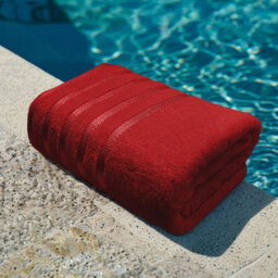 Casabella Bath Sheets 2 Pack Jumbo Bathsheet 90X180 Cm 100% Cotton Towels Quick Dry Super Soft Highly Absorbent Red - thumbnail 2
