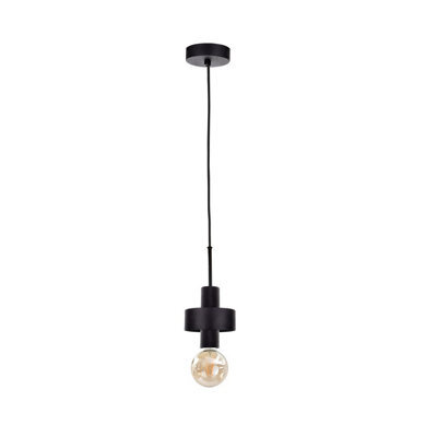 Luminosa Lighting Luminosa Unica Slim Pendant Ceiling Light Black, 12Cm, 1X E27