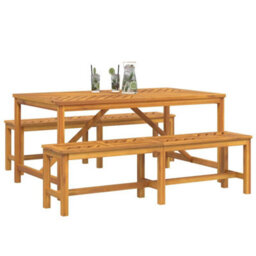 Berkfield Garden Dining Set 3 Pcs Brown 150 X 90 X 74 Cm - thumbnail 3