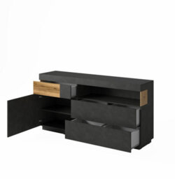 Arte Sophisticated Silke 47 Sideboard Cabinet 169Cm - Matera & Wotan Oak: Elegant Storage Solution For Modern Homes - thumbnail 2