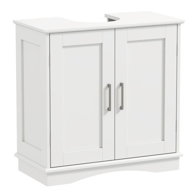 Costway 60 Cm Pedestal Sink Bathroom Vanity Cabinet Under Sink Cabinet-White - image 1