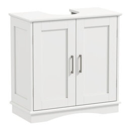 Costway 60 Cm Pedestal Sink Bathroom Vanity Cabinet Under Sink Cabinet-White
