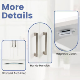 Costway 60 Cm Pedestal Sink Bathroom Vanity Cabinet Under Sink Cabinet-White - thumbnail 4