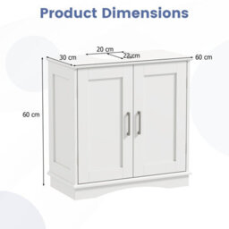 Costway 60 Cm Pedestal Sink Bathroom Vanity Cabinet Under Sink Cabinet-White - thumbnail 2