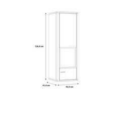 Furniture To Go Klara Display Cabinet With 1 Glass Door In Grey And Oak Inc Led Lighting - thumbnail 8