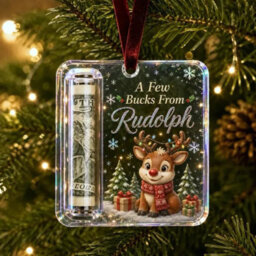 Amorly 3 Pack Christmas Acrylic Cash Holder Ornament Money Holder Hanging Decoration For Christmas Tree Gift - thumbnail 1