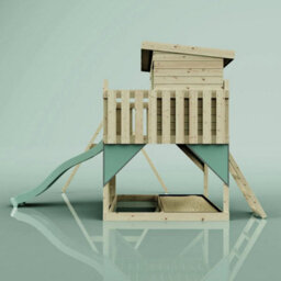 Polarplay Garden Climbing Platform And Playhouse With Single Swing For Kids - Tjorven Mint Green - thumbnail 5