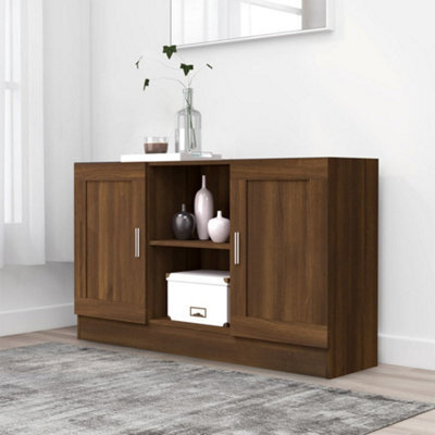 Berkfield Sideboard Brown Oak 120X30.5X70 Cm Engineered Wood - image 1