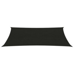 Berkfield Sunshade Sail 160 G/m2 Black 3X6 M Hdpe - thumbnail 2