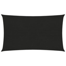 Berkfield Sunshade Sail 160 G/m2 Black 3X6 M Hdpe - thumbnail 1