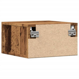 Berkfield Wall-Mounted Bedside Cabinets 2 Pcs Old Wood 35X35X20 Cm - thumbnail 7