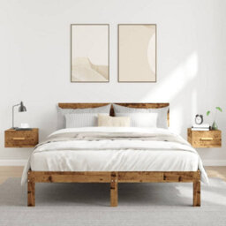 Berkfield Wall-Mounted Bedside Cabinets 2 Pcs Old Wood 35X35X20 Cm - thumbnail 3