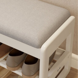 Yqjjgl Stylish Solid Wood Shoe Storage Bench With Flip-Top Seat And Hidden Storage In White 100Cm Shoe Rack - thumbnail 6