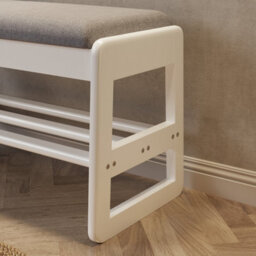 Yqjjgl Stylish Solid Wood Shoe Storage Bench With Flip-Top Seat And Hidden Storage In White 100Cm Shoe Rack - thumbnail 8
