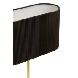 Orsina Brass Table Lamp, Glossy Brass Ceramic Base With Ribbed Detailing, White Fabric Shade Creates Warm Ambient - thumbnail 5