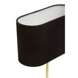 Orsina Brass Table Lamp, Glossy Brass Ceramic Base With Ribbed Detailing, White Fabric Shade Creates Warm Ambient - thumbnail 4