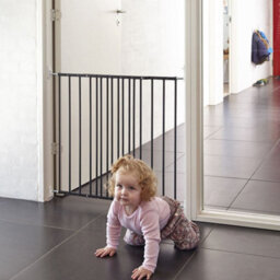 Safetots Extending Metal Screw Fit Baby Stair Gate, Black, 62.5Cm - 106.8Cm, Safety Gate For Toddler, Safety Barrier For Baby