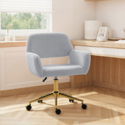 Homcom Swivel Office Chair, Vanity Desk Chair With Adjustable Height, Wheels - thumbnail 9