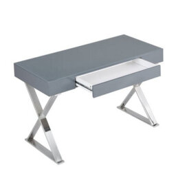 Furniture in Fashion Carlo High Gloss Computer Desk In White With Chrome Legs - thumbnail 8
