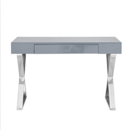 Furniture in Fashion Carlo High Gloss Computer Desk In White With Chrome Legs - thumbnail 4
