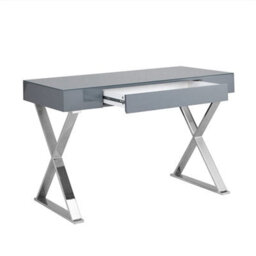 Furniture in Fashion Carlo High Gloss Computer Desk In White With Chrome Legs - thumbnail 7