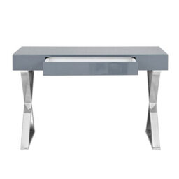 Furniture in Fashion Carlo High Gloss Computer Desk In White With Chrome Legs - thumbnail 5