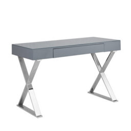 Furniture in Fashion Carlo High Gloss Computer Desk In White With Chrome Legs - thumbnail 6