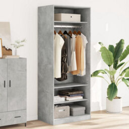 Berkfield Wardrobe Concrete Grey 80X50X200 Cm Engineered Wood - thumbnail 1