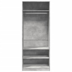 Berkfield Wardrobe Concrete Grey 80X50X200 Cm Engineered Wood - thumbnail 4