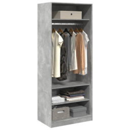 Berkfield Wardrobe Concrete Grey 80X50X200 Cm Engineered Wood - thumbnail 3