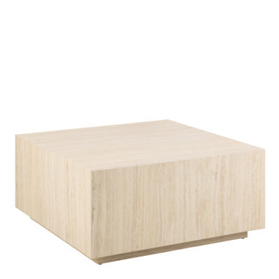 Furniture To Go Dice Square Coffee Table In Light Travertine Effect 90X90X42Cm - image 1