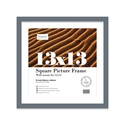 "13X13"" Grey Picture Frame - 13X13"" Square Frame With 12X12"" Mount For 13X13""/12X12"" Pictures Vintage Style Wall Art, 1 Pack" - image 1