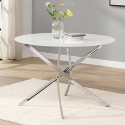 Furniture in Fashion Daytona Diva Marble Effect Round Dining Table With Chrome Legs - thumbnail 2