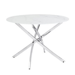 Furniture in Fashion Daytona Diva Marble Effect Round Dining Table With Chrome Legs - thumbnail 4