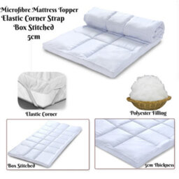 "ARLinens Microfibre Mattress Topper 2""/5Cm Luxury Mattress Cover Protector Elastic Corner Box Stitched Deep Fitted Mattress Topper (5Cm)"